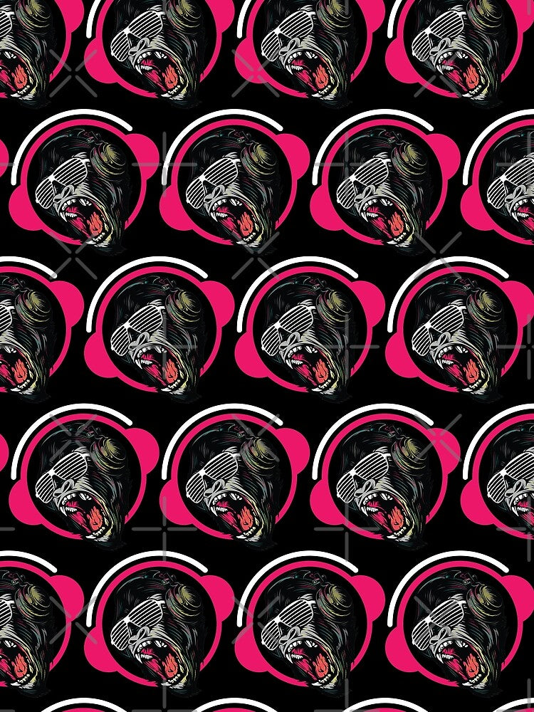 DJ monkey, Party Pattern on black by coffeeapparel T-Shirts, Hoodie, Sweatshirt | BlankRebels.com (Image 2)
