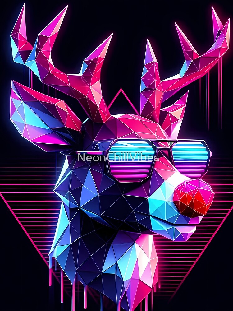 Low Poly Rudolph by NeonChillVibes T-Shirts, Hoodie, Sweatshirt | BlankRebels.com (Image 2)