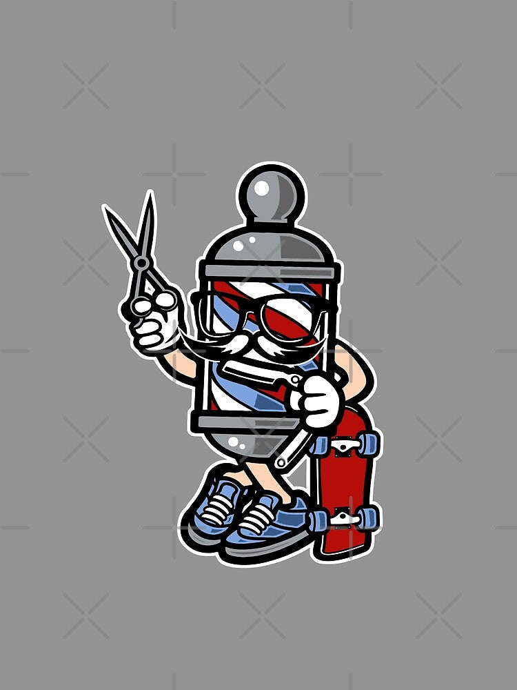 barber shop illustration skateboard by TheWildePeach T-Shirts, Hoodie, Sweatshirt | BlankRebels.com (Image 2)