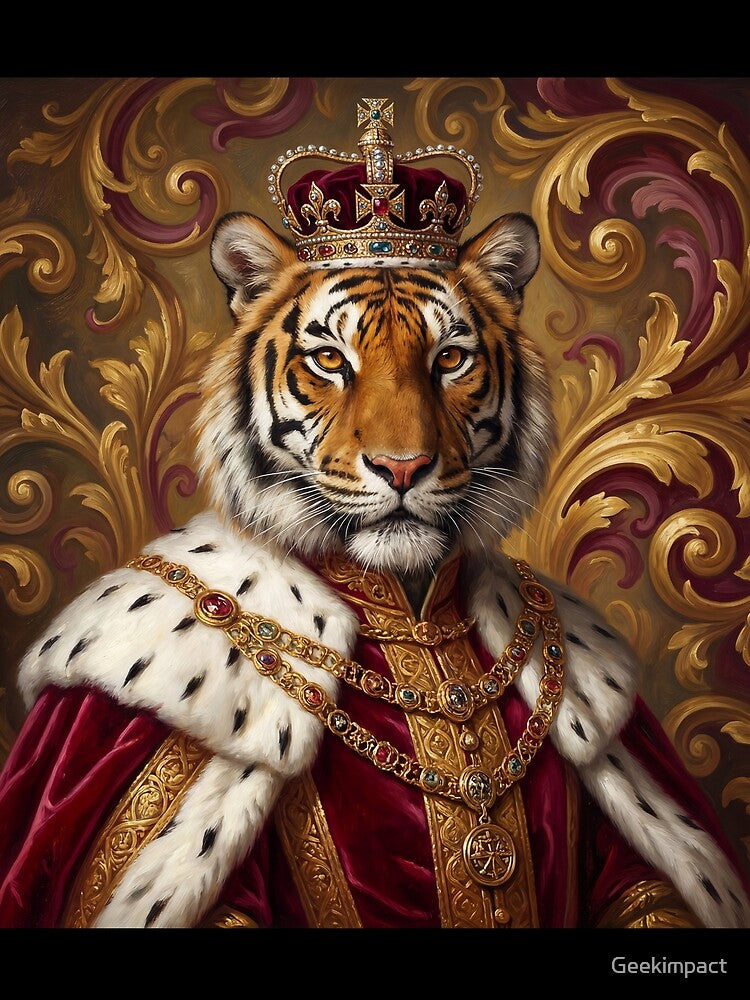 Tiger King cool animal Tudor style portrait art by Vintage Designs + T-Shirts, Hoodie, Sweatshirt | BlankRebels.com (Image 2)