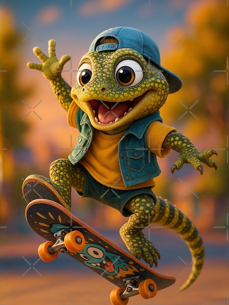 Skater Nile Monitor by Sillytoe T-Shirts, Hoodie, Sweatshirt | BlankRebels.com (Image 2)