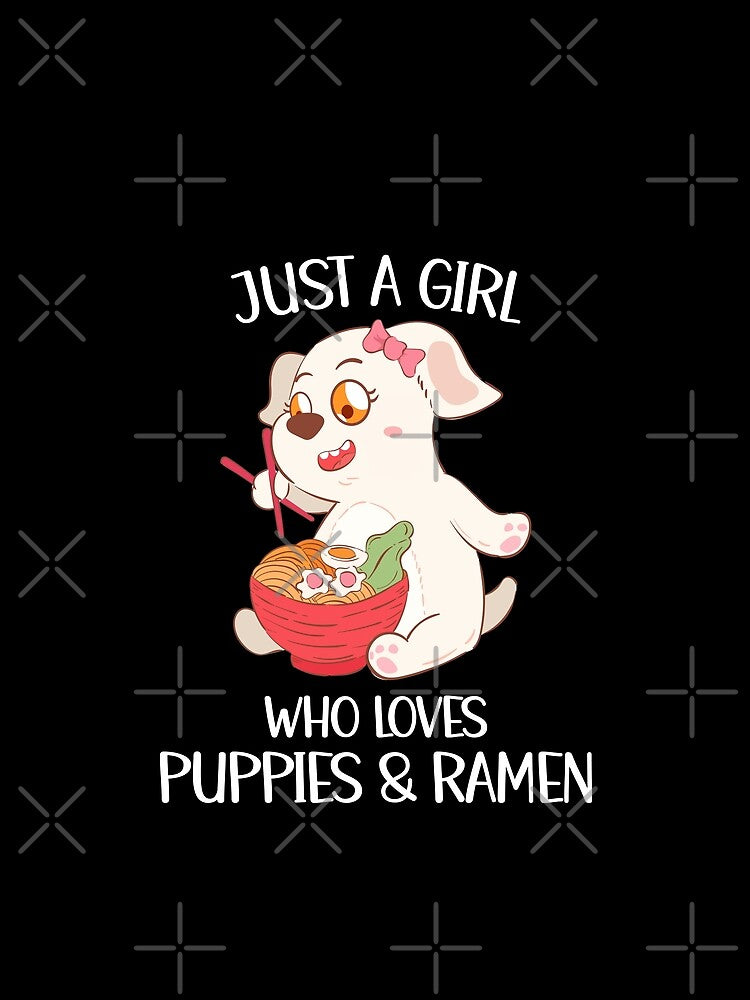 Just A Girl Who Loves Puppies And Ramen by OnepixArt T-Shirts, Hoodie, Sweatshirt | BlankRebels.com (Image 2)