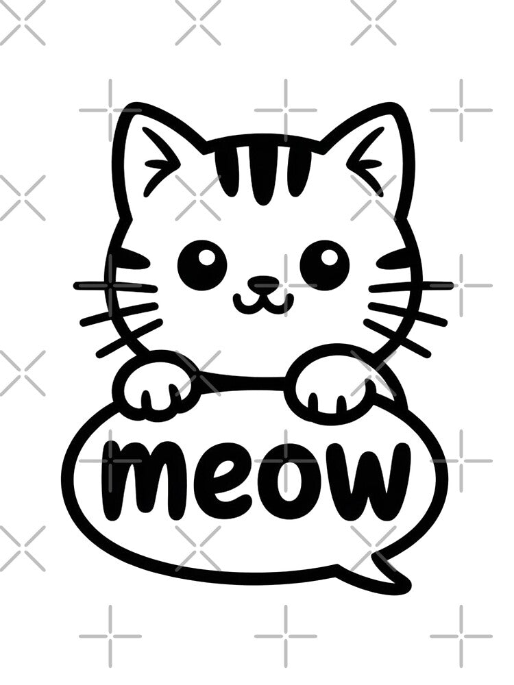 Meow Cat Speech Bubble – Cute Kawaii Kids Tee & Hoodie by loccotown168 Sweatshirt | BlankRebels.com (Image 2)