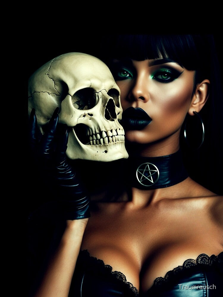gothic skull beauty – dark fantasy portrait – sensual gothic art by Traumrausch T-Shirts, Hoodie, Sweatshirt (Image 2)