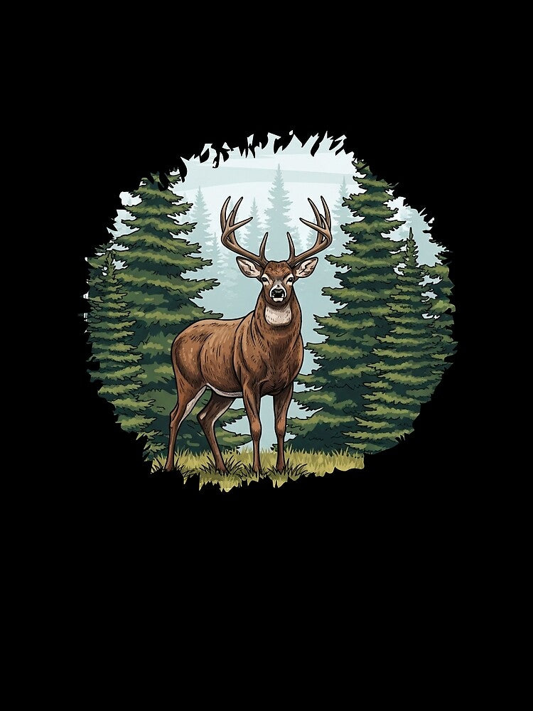 Majestic Deer in Forest Wildlife Nature Illustration by dianadouri T-Shirts, Hoodie, Sweatshirt | BlankRebels.com (Image 2)
