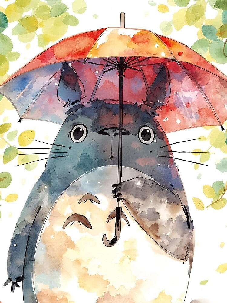 Totoro with umbrella by whatthefoxsays
