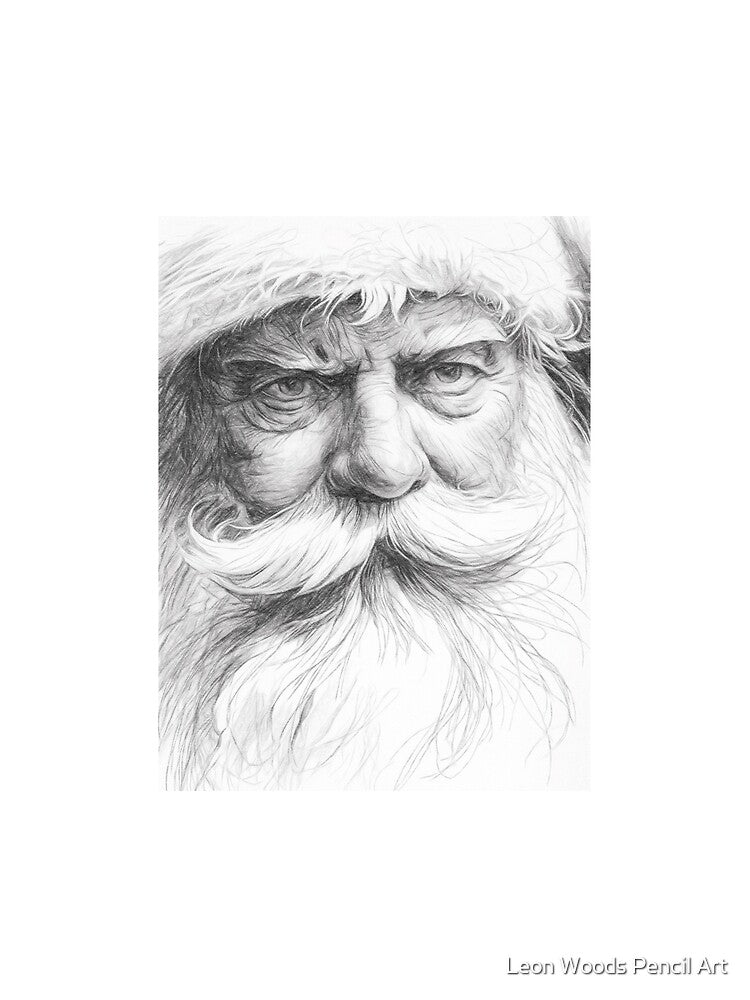 Santa Sketch by Leon Woods Pencil Art T-Shirts, Hoodie, Sweatshirt | BlankRebels.com (Image 2)