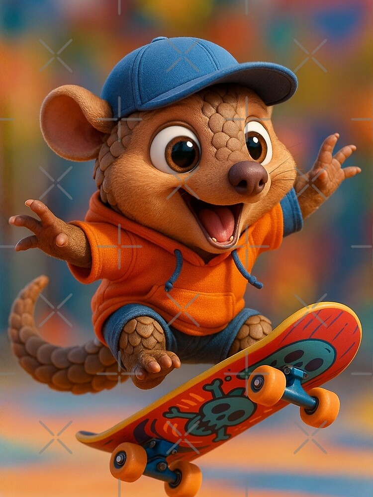 Skater Pangolin by Sillytoe T-Shirts, Hoodie, Sweatshirt | BlankRebels.com (Image 2)