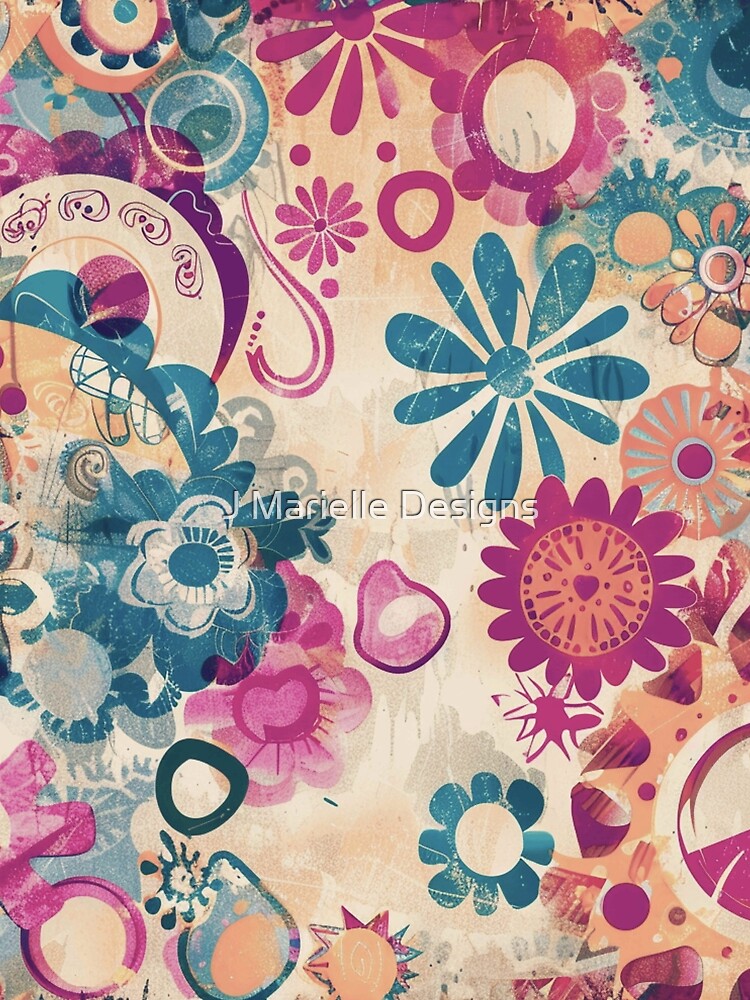 Retro Hippie: Wild Flowers by J Marielle Designs T-Shirts, Hoodie, Sweatshirt | BlankRebels.com (Image 2)