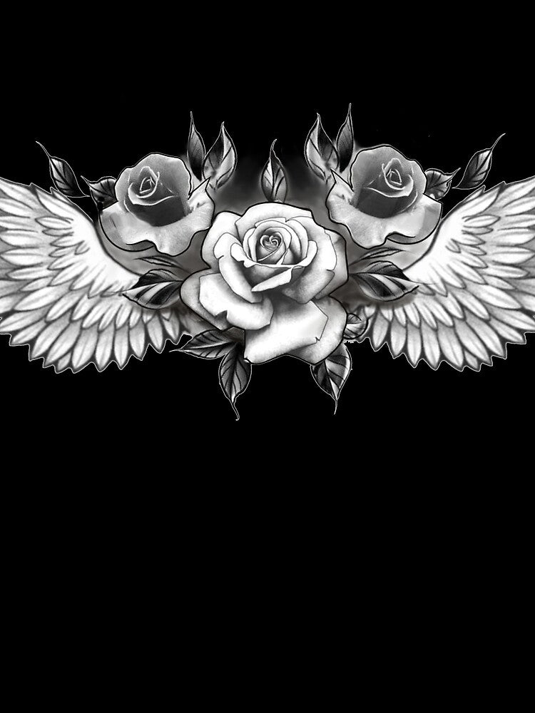 Angel Wings and Roses Tattoo Style by MykeRose T-Shirts, Hoodie, Sweatshirt | BlankRebels.com (Image 2)