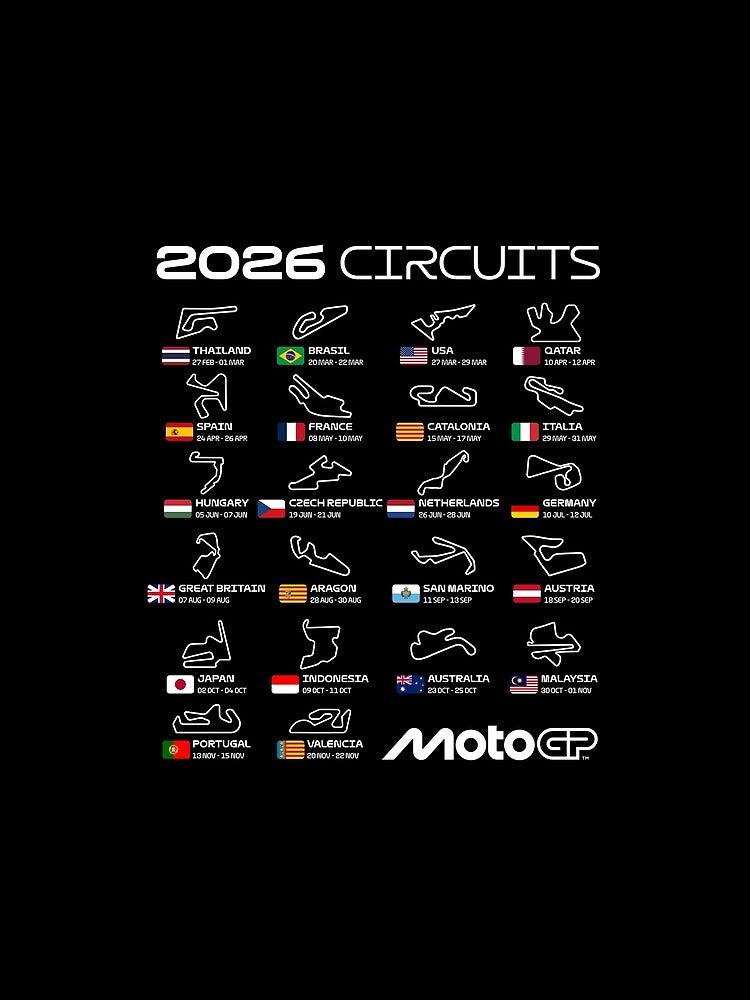 MotoGP 2026 Season Circuits Shirt – Full Track Map Calendar Design by Stotee Hoodie, Sweatshirt | BlankRebels.com (Image 2)