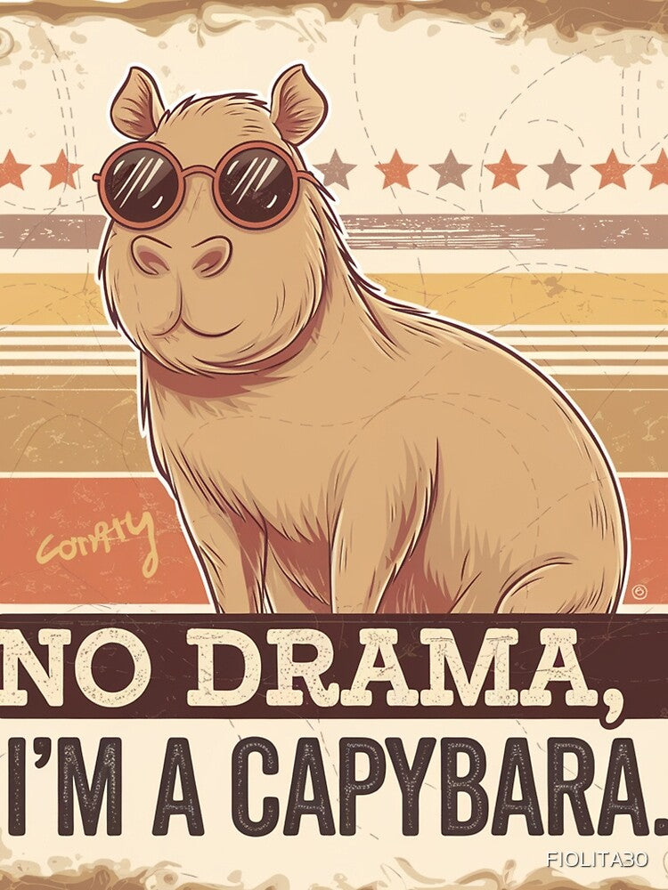 "No Drama I'M Capybara – Vintage Chill Capybara Cartoon T-Shirts, Hoodie, Sweatshirt
