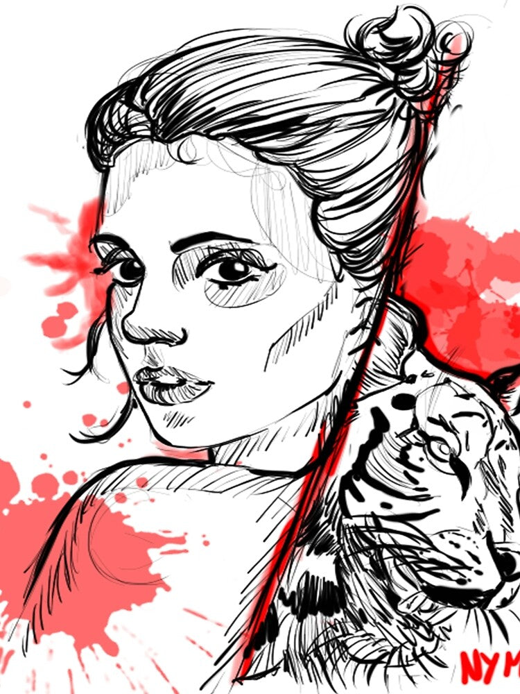 Girl and Tiger (trash polka style) by Nymiaink T-Shirts, Hoodie, Sweatshirt | BlankRebels.com (Image 2)
