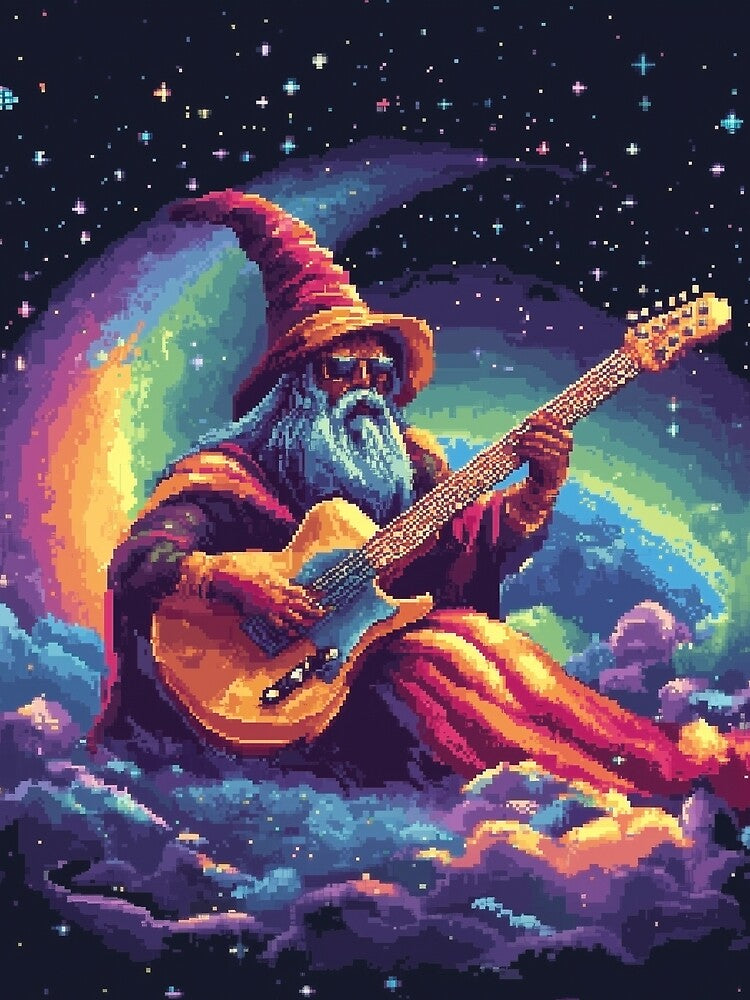 Wizard Playing Guitar by Kaos-Bit T-Shirts, Hoodie, Sweatshirt | BlankRebels.com (Image 2)