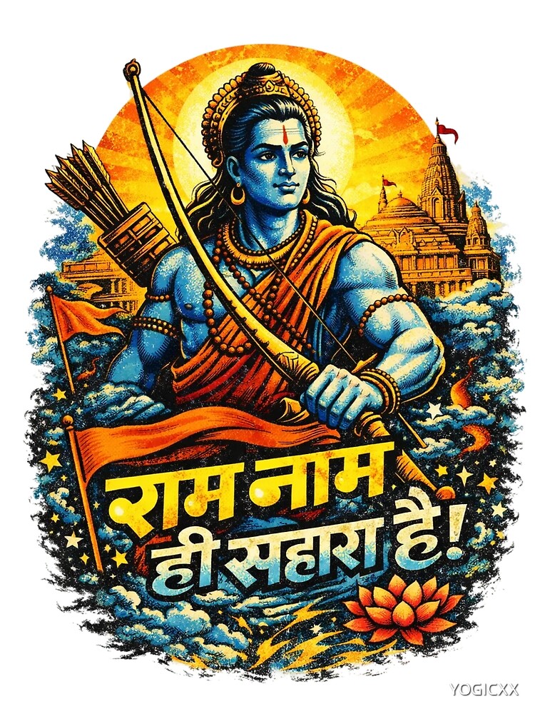 Ram Naam Hi Sahara Hai – Lord Ram Illustration by YOGICXX T-Shirts, Hoodie, Sweatshirt | BlankRebels.com (Image 2)