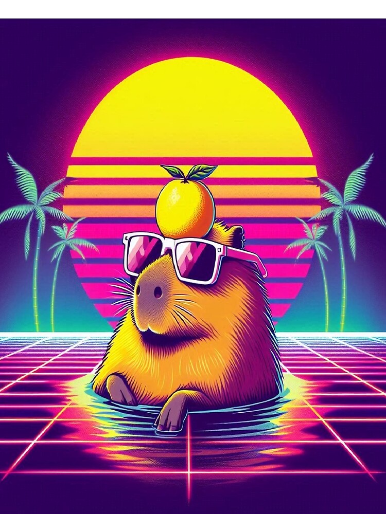 Stay Chill - Retro Vaporwave Capybara in Hot Spring by RetroRascalStudio T-Shirts, Hoodie, Sweatshirt (Image 2)
