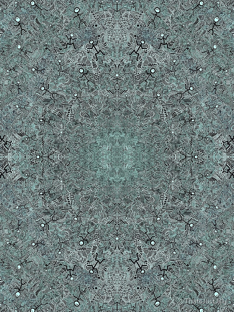 Grey Teal Abstract Dancing Men Stick Figure Pattern by ThatsJustJilly T-Shirts, Hoodie, Sweatshirt (Image 2)
