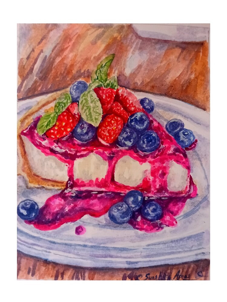 Chocolate Fruit Cake Realistic Watercolor Food Painting illustration by happiartworks T-Shirts, Hoodie, Sweatshirt (Image 2)
