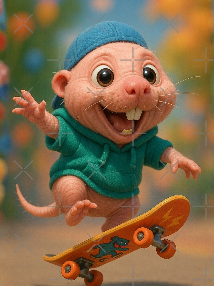 Skater Naked Mole Rat by Sillytoe T-Shirts, Hoodie, Sweatshirt | BlankRebels.com (Image 2)