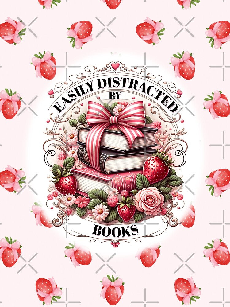 Easily Distracted by Books - Cute Aesthetic Design by TshirtsUK T-Shirts, Hoodie, Sweatshirt | BlankRebels.com (Image 2)