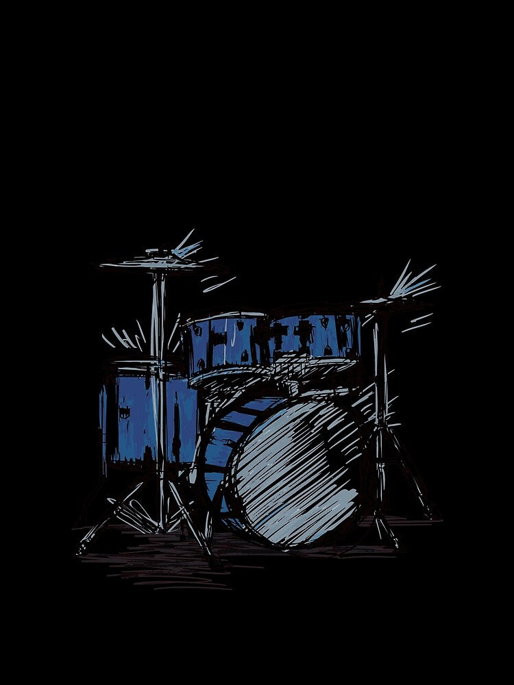 drum kit sketch music by pirminio T-Shirts, Hoodie, Sweatshirt | BlankRebels.com (Image 2)