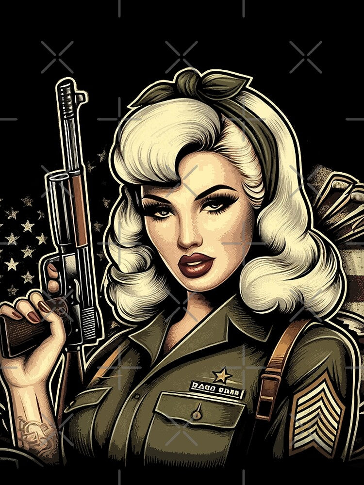 Retro Soldier Woman by PulpVintage