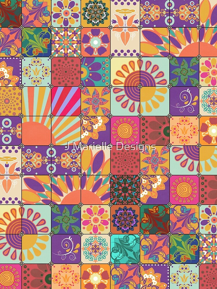 Colorful Retro Patchwork by J Marielle Designs T-Shirts, Hoodie, Sweatshirt | BlankRebels.com (Image 2)