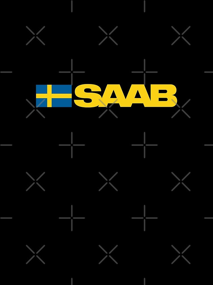 SAAB with Swedish Flag retro by blackdogshop