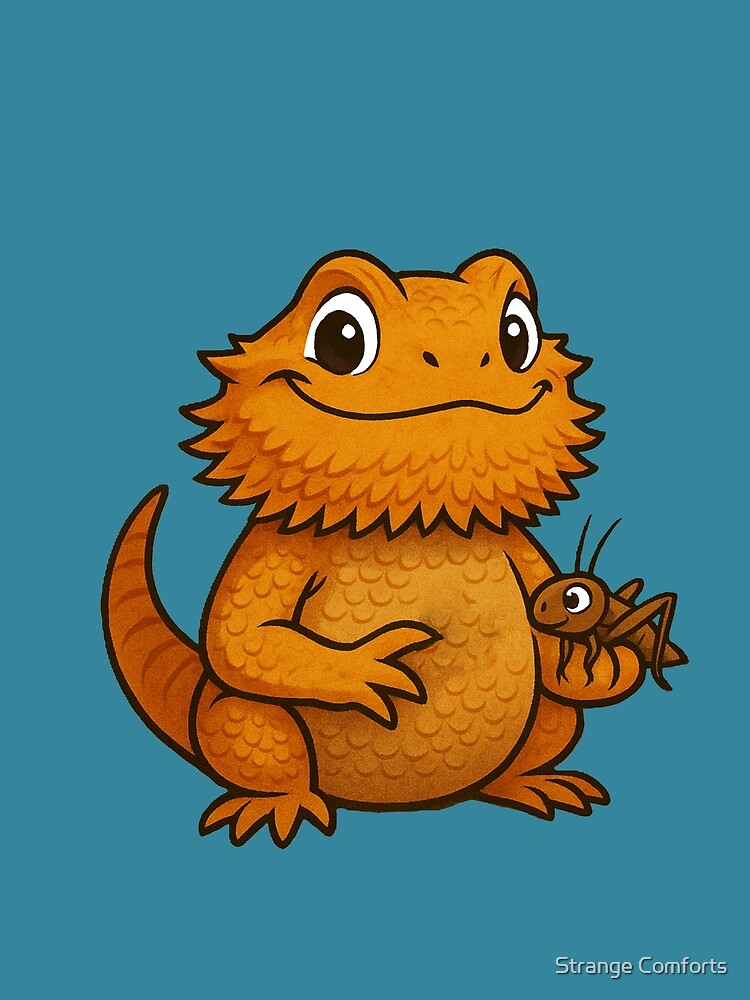 Cute Bearded Dragon Art – Chunky Pet Lizard Design - Teal by Strange Comforts T-Shirts, Hoodie, Sweatshirt (Image 2)