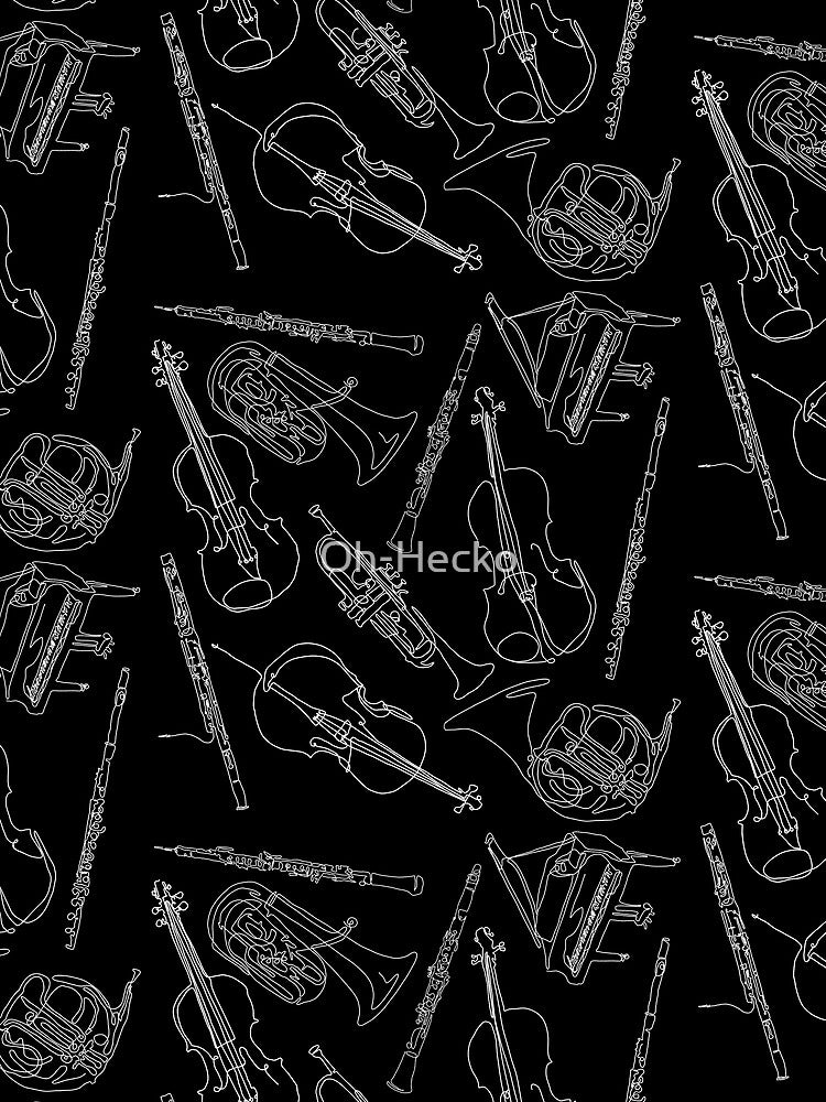 Black Full orchestra pattern by Oh-Hecko T-Shirts, Hoodie, Sweatshirt | BlankRebels.com (Image 2)