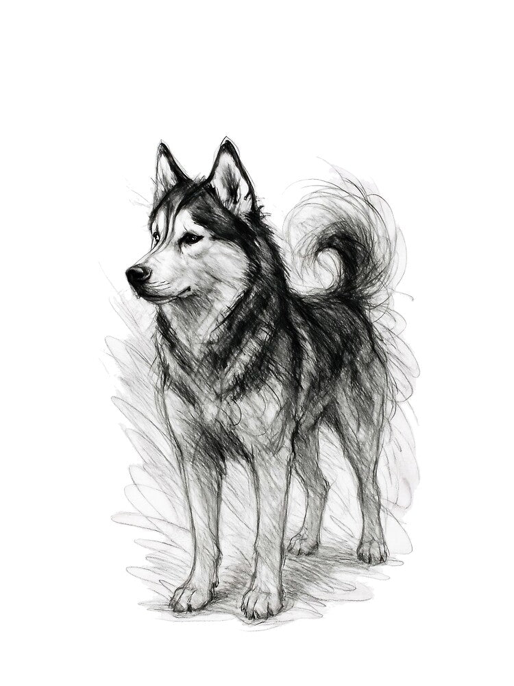 Husky Charcoal Sketch by caracatita75 T-Shirts, Hoodie, Sweatshirt | BlankRebels.com (Image 2)