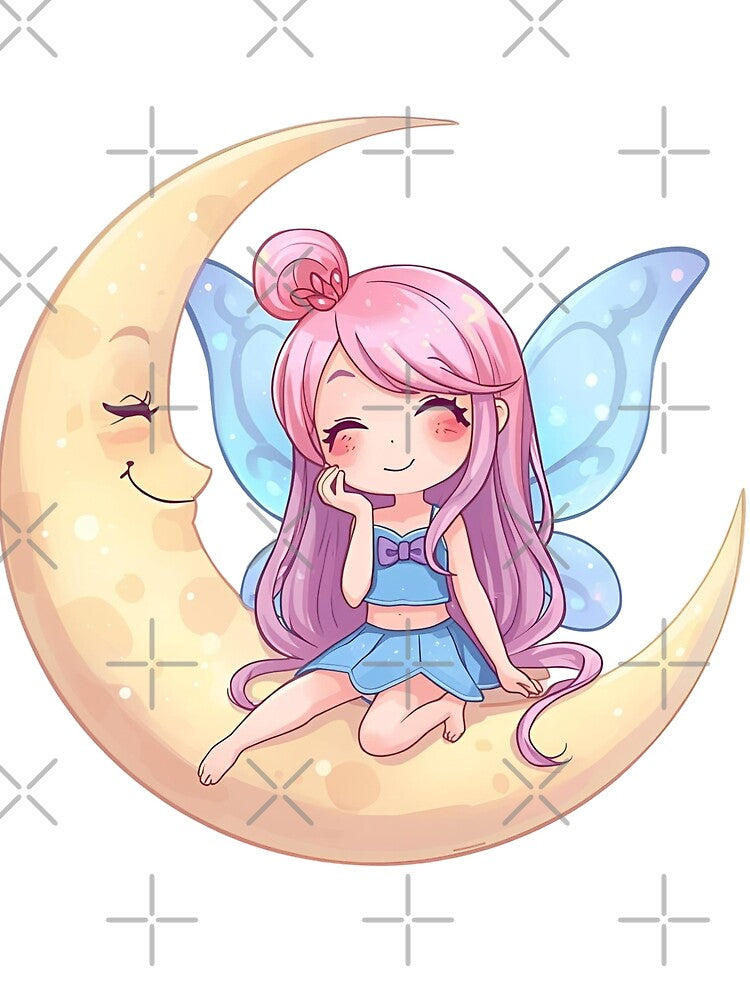 Cute fairy on a crescent moon by SimonsDesignArt T-Shirts, Hoodie, Sweatshirt | BlankRebels.com (Image 2)