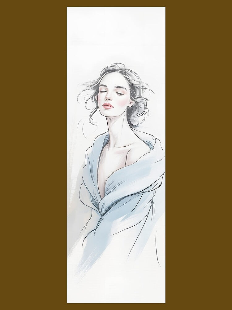Serene Woman Sketch In Blue Drape Png By Merch, Limited Edition by COOPERFRINK T-Shirts, Hoodie, Sweatshirt (Image 2)