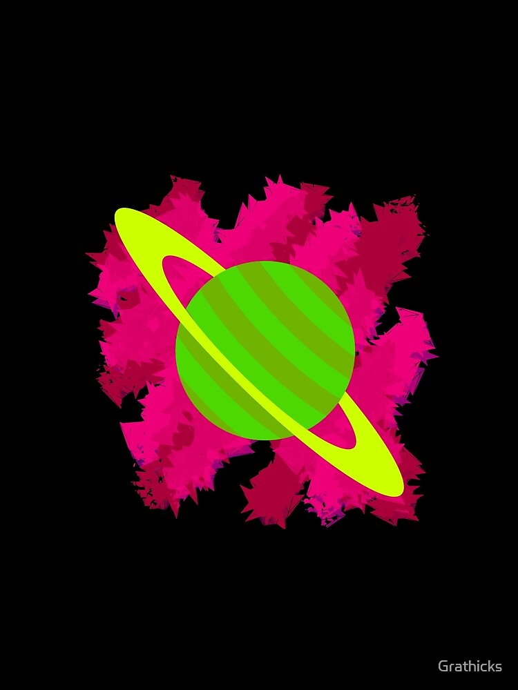 Retro Green Planet Saturn by Grathicks T-Shirts, Hoodie, Sweatshirt | BlankRebels.com (Image 2)