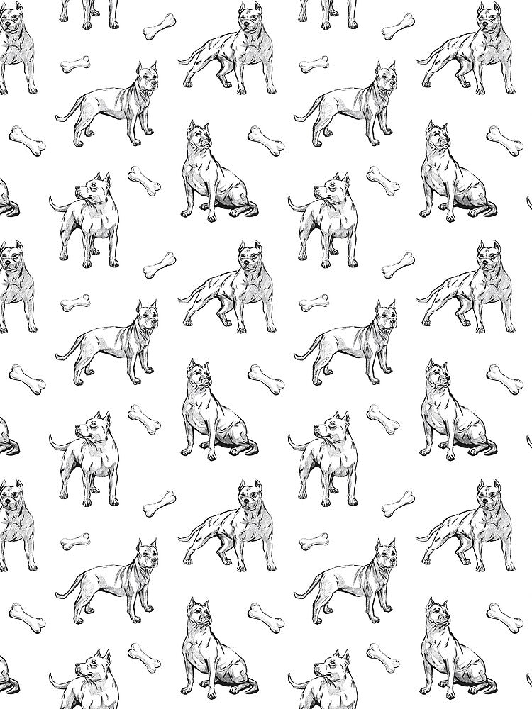 Staffordshire terrier dogs seamless hand drawn pattern by AleksOrel T-Shirts, Hoodie, Sweatshirt | BlankRebels.com (Image 2)