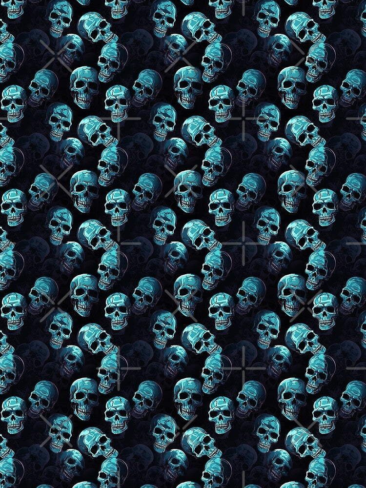 Seamless Pattern of Blue Skulls Floating in the Void by CreatureHouse95 T-Shirts, Hoodie, Sweatshirt (Image 2)