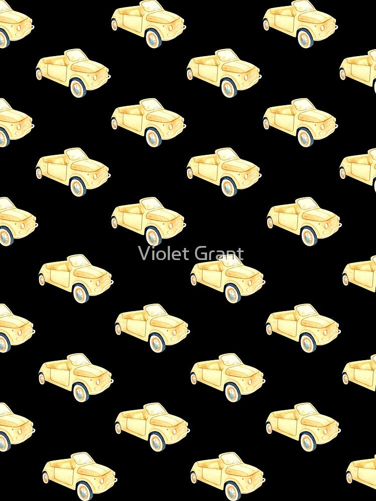 Retro Yellow Car Pattern by Violet Grant T-Shirts, Hoodie, Sweatshirt | BlankRebels.com (Image 2)