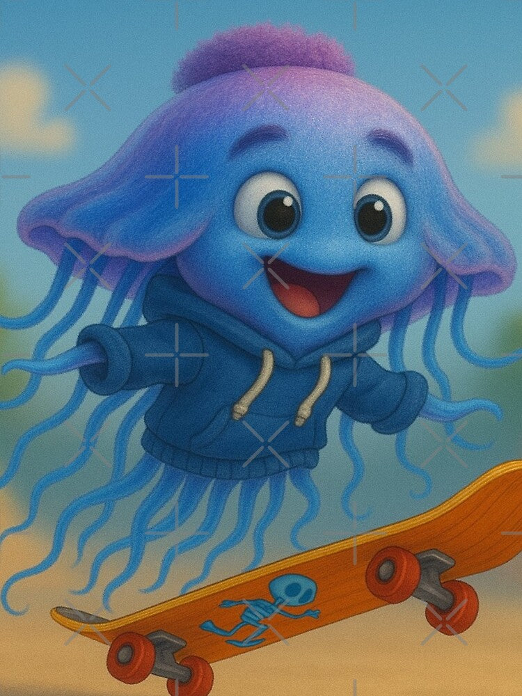 Skater Man of War Jellyfish by Sillytoe T-Shirts, Hoodie, Sweatshirt | BlankRebels.com (Image 2)