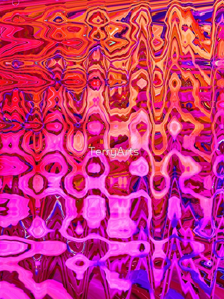 Hippie Colors Abstract Eclectic Mix Heliotrope Magenta Red Pink Lilac Indigo Brown 1 of 4 by Beachy
