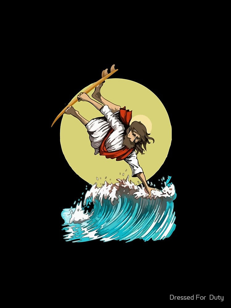 Jesus Surfing Christian Cross Funny Surfer by Dressed For  Duty T-Shirts, Hoodie, Sweatshirt | BlankRebels.com (Image 2)
