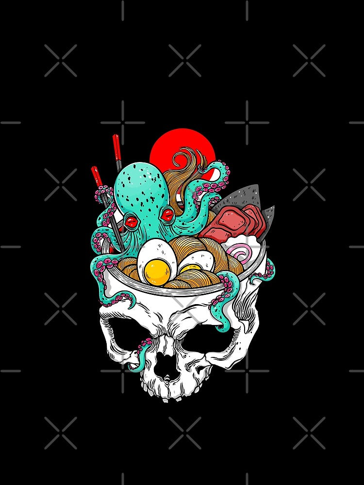 Ramen Skull Anime Japanese Skeleton Ramen Halloween Noodle Skull Kawaii by EyanShop T-Shirts, Hoodie, Sweatshirt (Image 2)