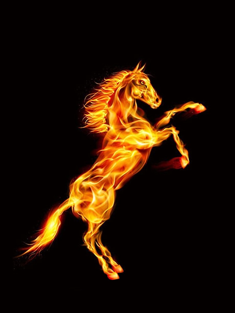 Flaming Orange Fire Horse by Atteestude T-Shirts, Hoodie, Sweatshirt | BlankRebels.com (Image 2)