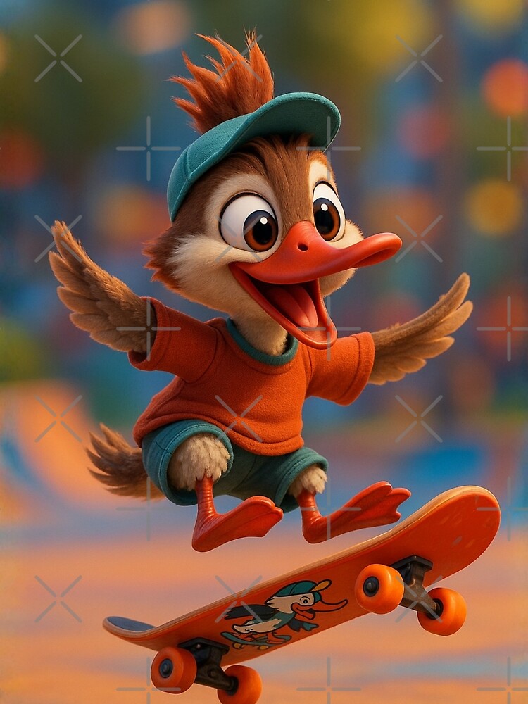 Skater Merganser Duck by Sillytoe T-Shirts, Hoodie, Sweatshirt | BlankRebels.com (Image 2)
