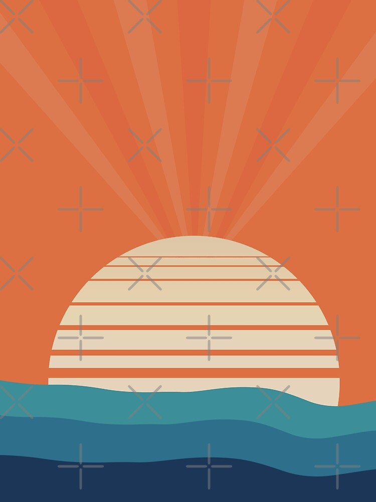 Retro Sunset Minimal Art T-Shirts, Hoodie, Sweatshirt