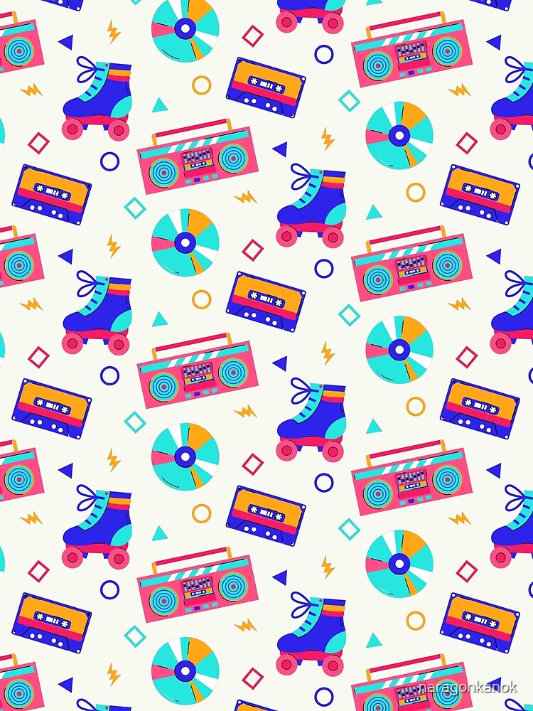 90s Retro Seamless Pattern by naragonkanok T-Shirts, Hoodie, Sweatshirt | BlankRebels.com (Image 2)