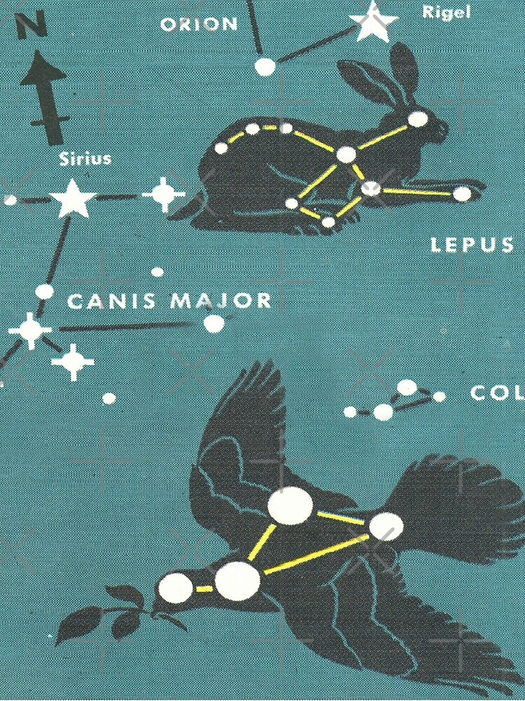 Lepus Rabbit Constellation - Vintage Retro Star Map by elevens T-Shirts, Hoodie, Sweatshirt | BlankRebels.com (Image 2)