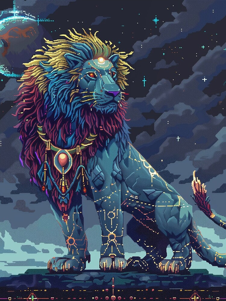 Cosmic Lion Pixel Art by Kaos-Bit T-Shirts, Hoodie, Sweatshirt | BlankRebels.com (Image 2)