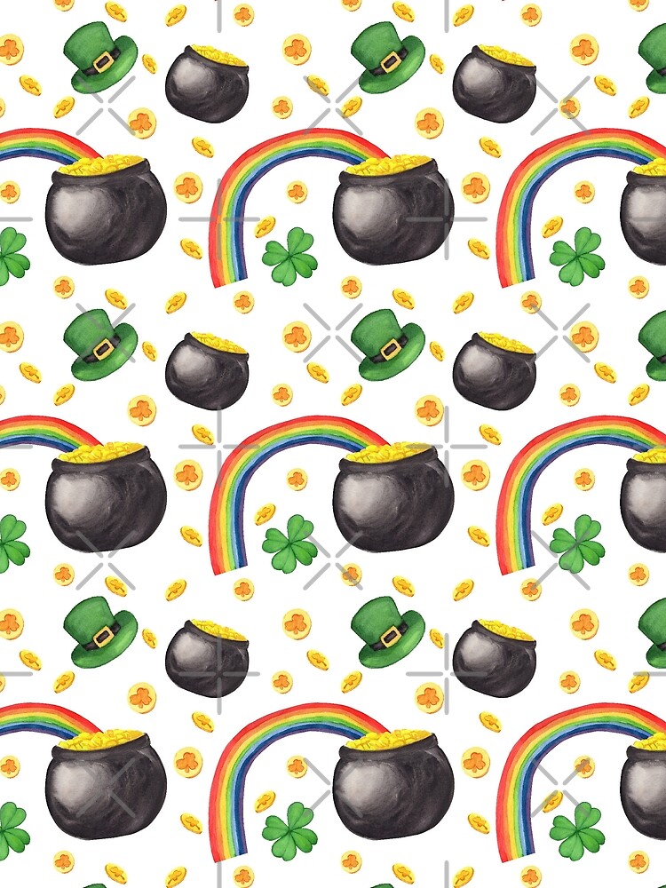Pot of Gold At The End of Rainbow Clover Irish St Patrick's Day by ILLYL Creatives T-Shirts, Hoodie, Sweatshirt (Image 2)