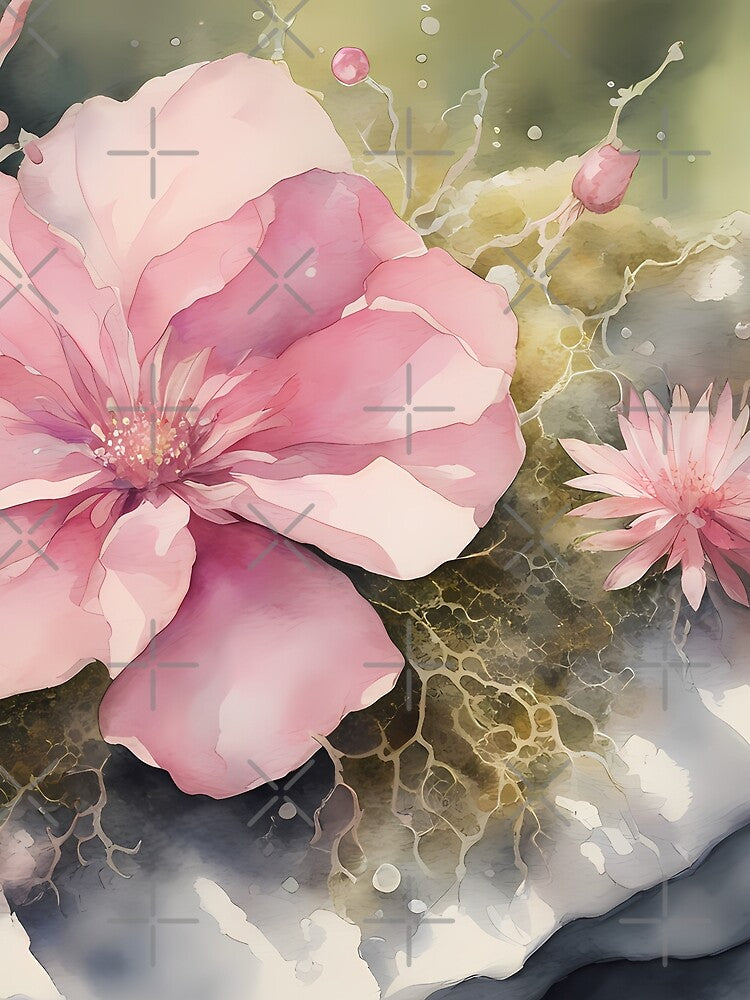 Pink Flower on Moss by CalmnessbyChoice