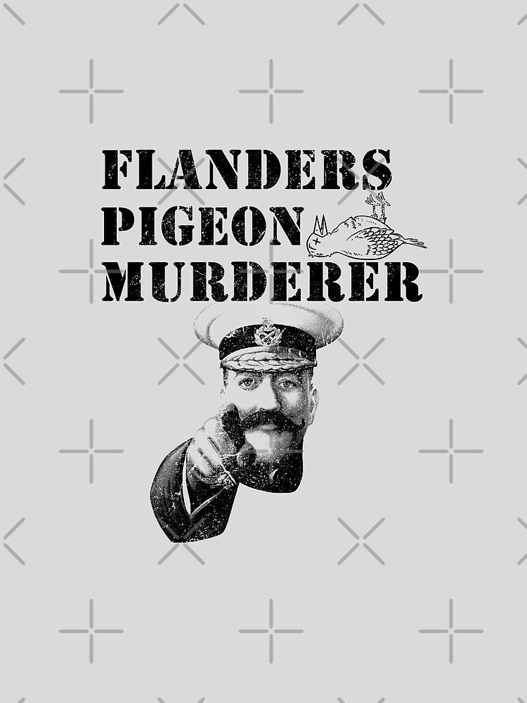 Flanders Pigeon Murderer - Vintage Worn Design by risible T-Shirts, Hoodie, Sweatshirt | BlankRebels.com (Image 2)